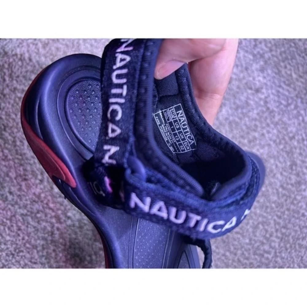 Boys Nautica Strap Sandals SZ Kid 1 Summer Vacation Travel Waterproof Hiking Fit